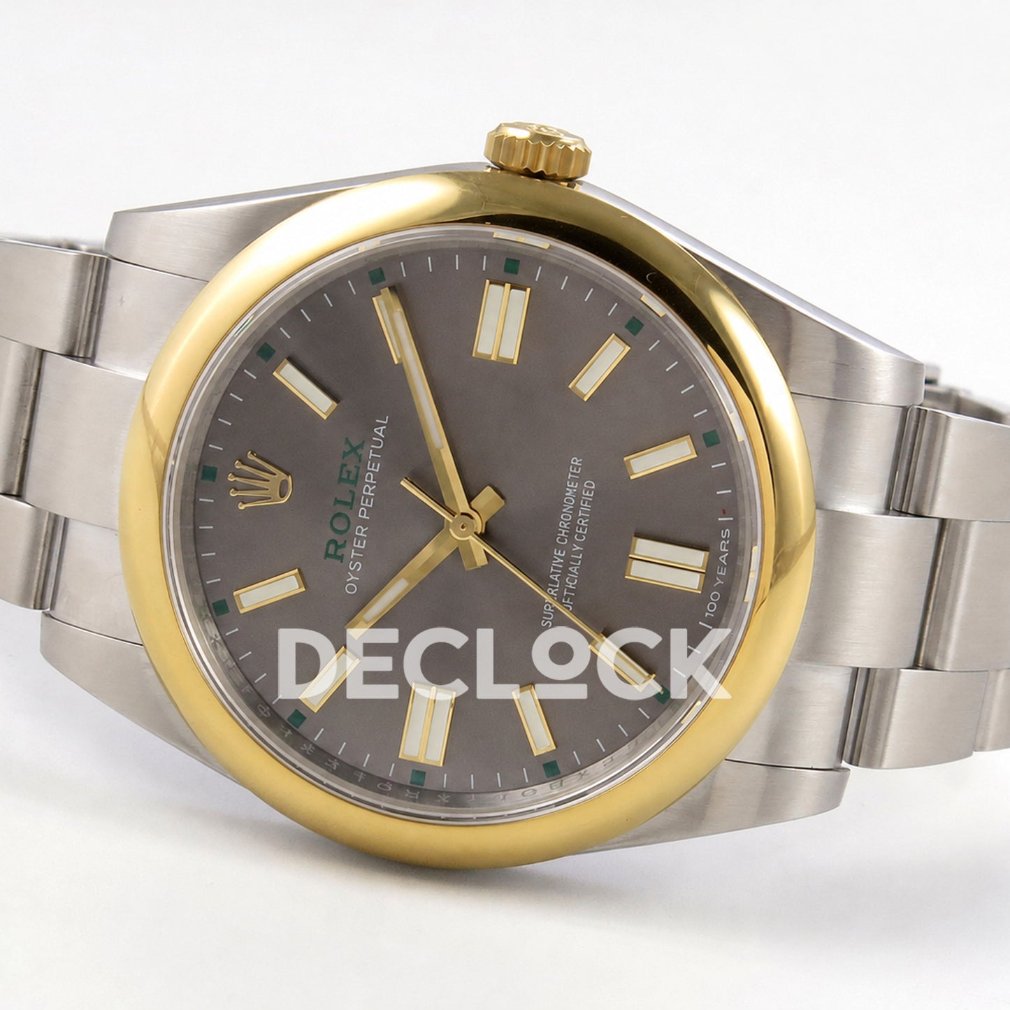 Rolex Oyster Perpetual 41mm 134303 Gray Dial Gold Bezel QF SH3230 Replica