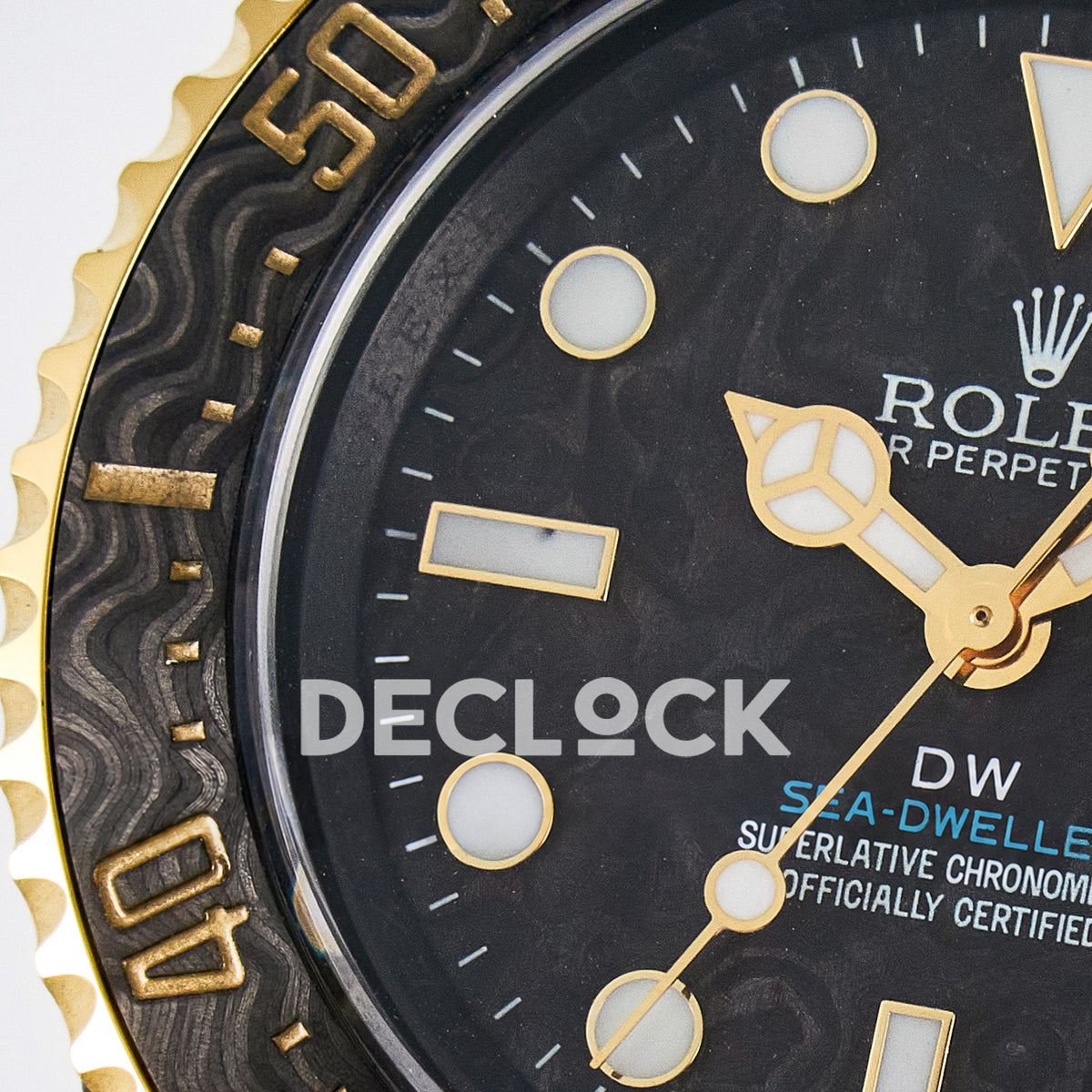 Rolex Sea-Dweller Custom Carbon Black Blue Strap DIWF A2824 replica - dial left