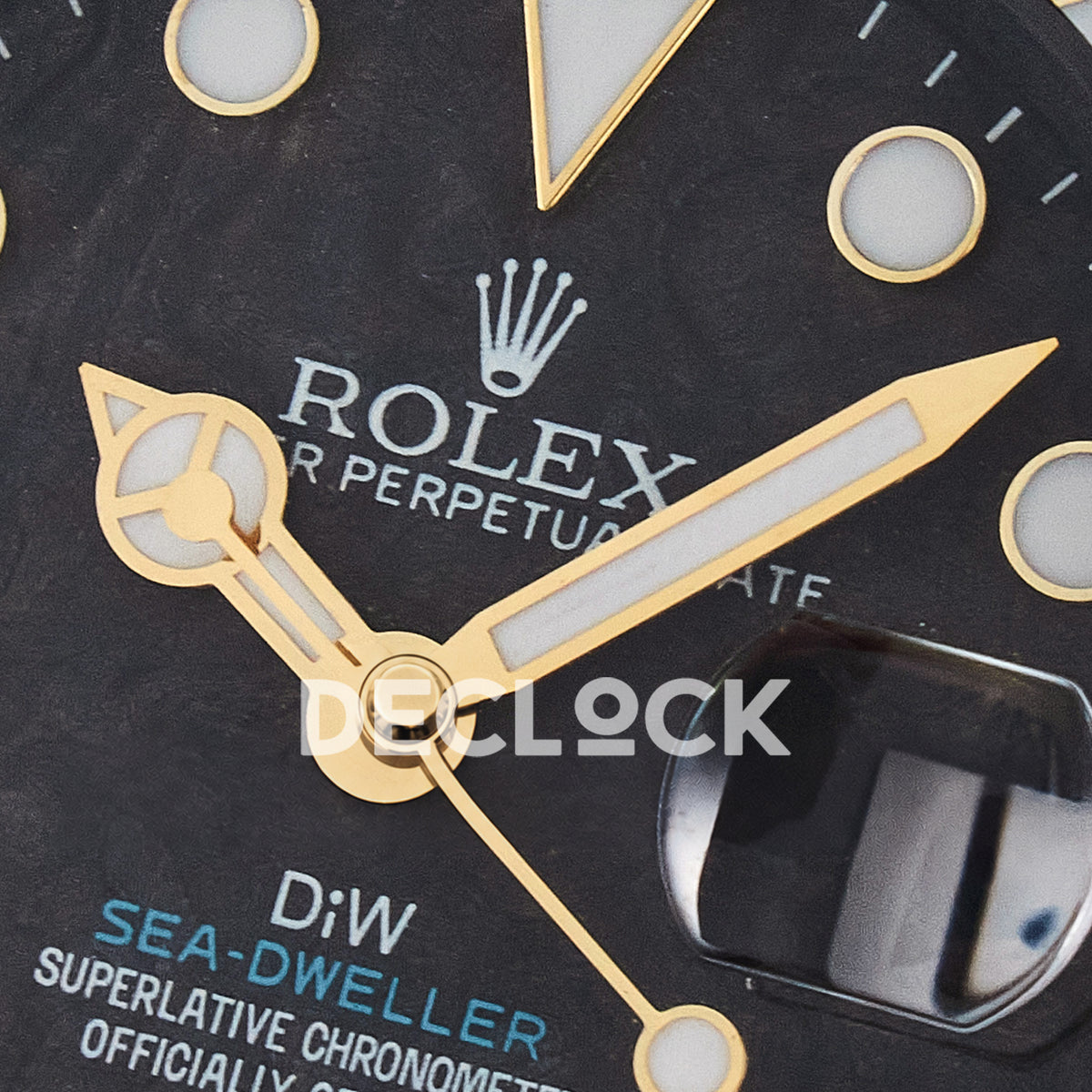 Rolex Sea-Dweller Custom Carbon Black Blue Strap DIWF A2824 replica - dial logo