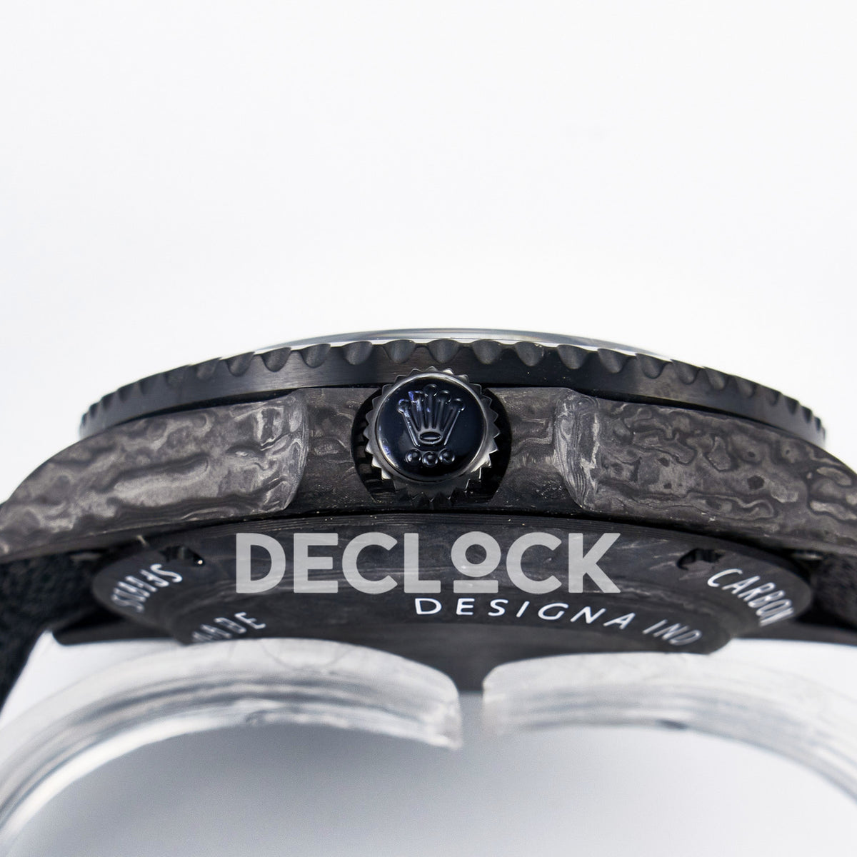 Rolex Sea-Dweller Custom Carbon Black DIWF A2824 replica - crown side