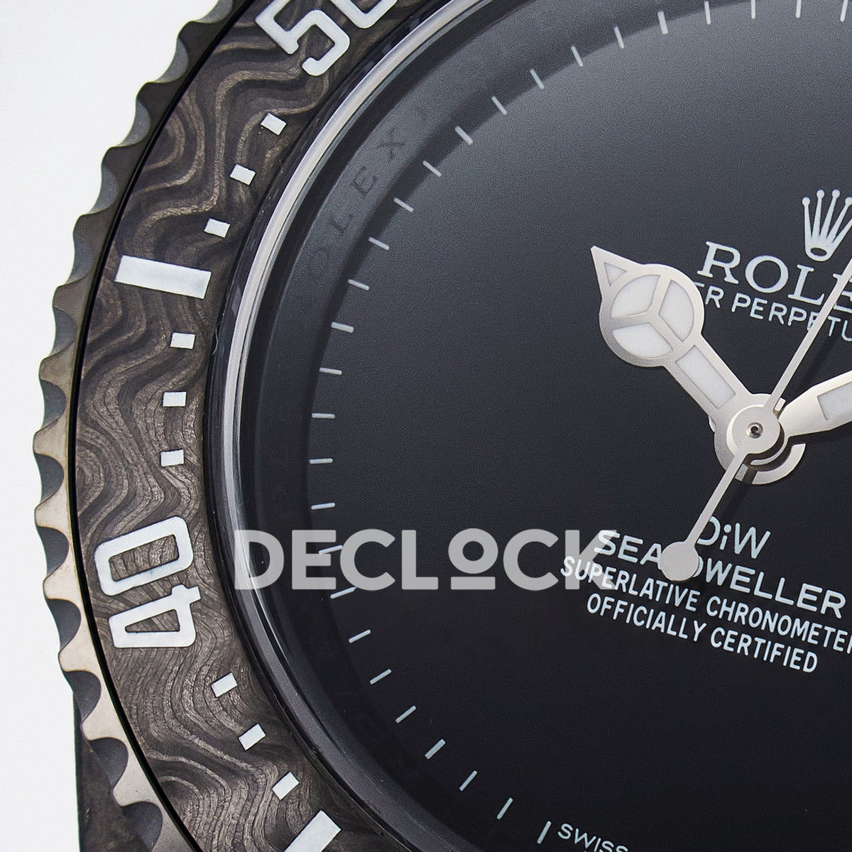 Rolex Sea-Dweller Custom Carbon Black DIWF A2824 replica - dial left