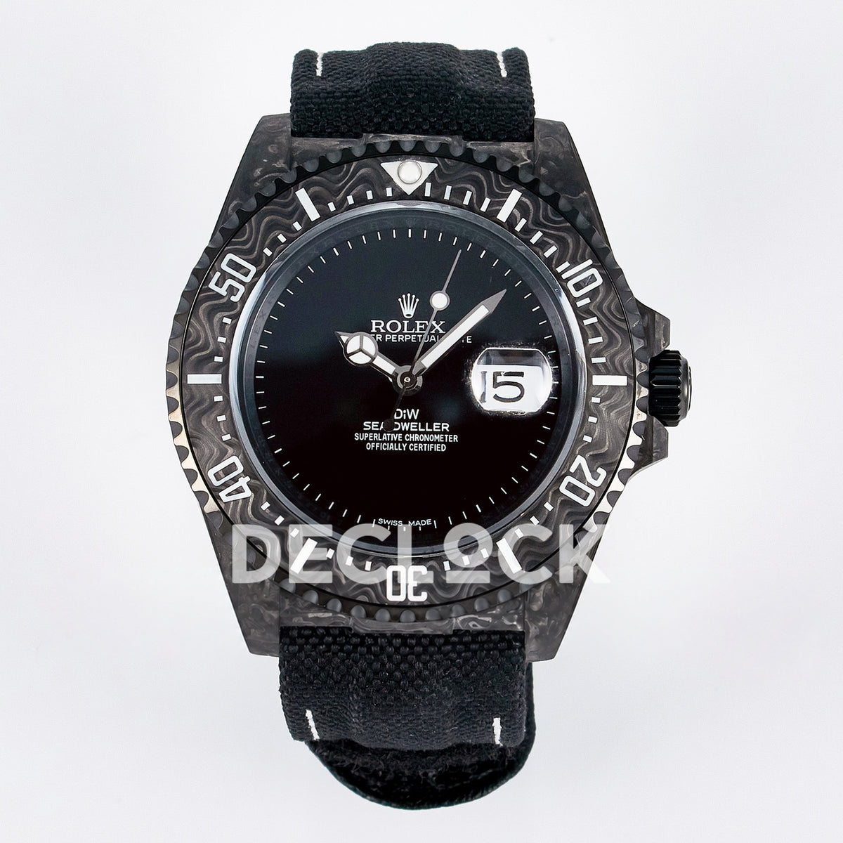 Rolex Sea-Dweller Custom Carbon Black DIWF A2824 replica - front
