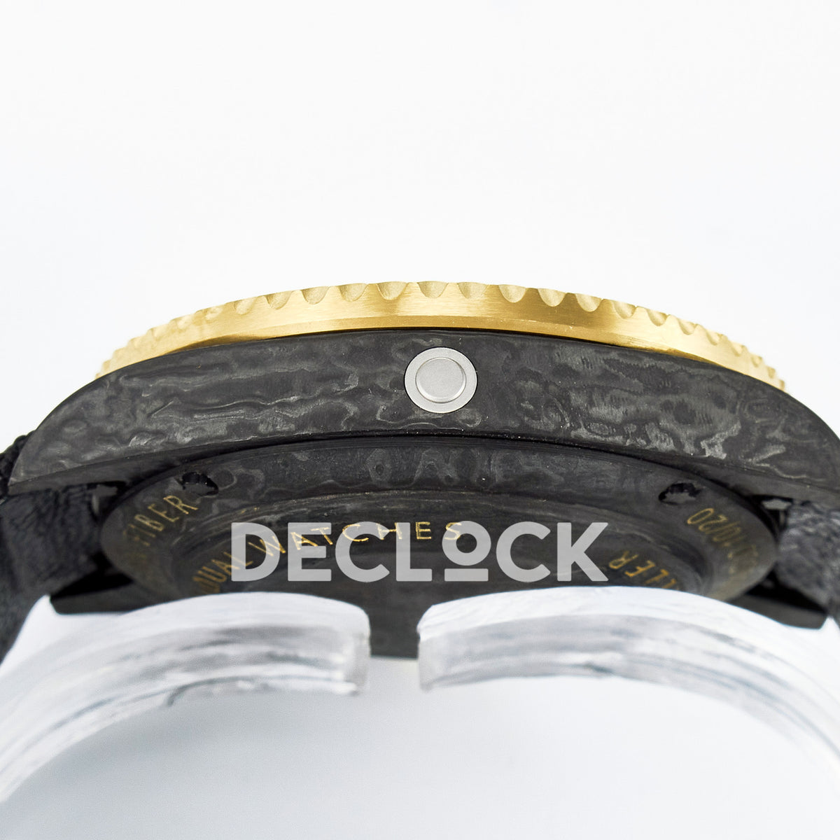 Rolex Sea-Dweller Custom Carbon Black Gold DIWF A2824 replica - case side