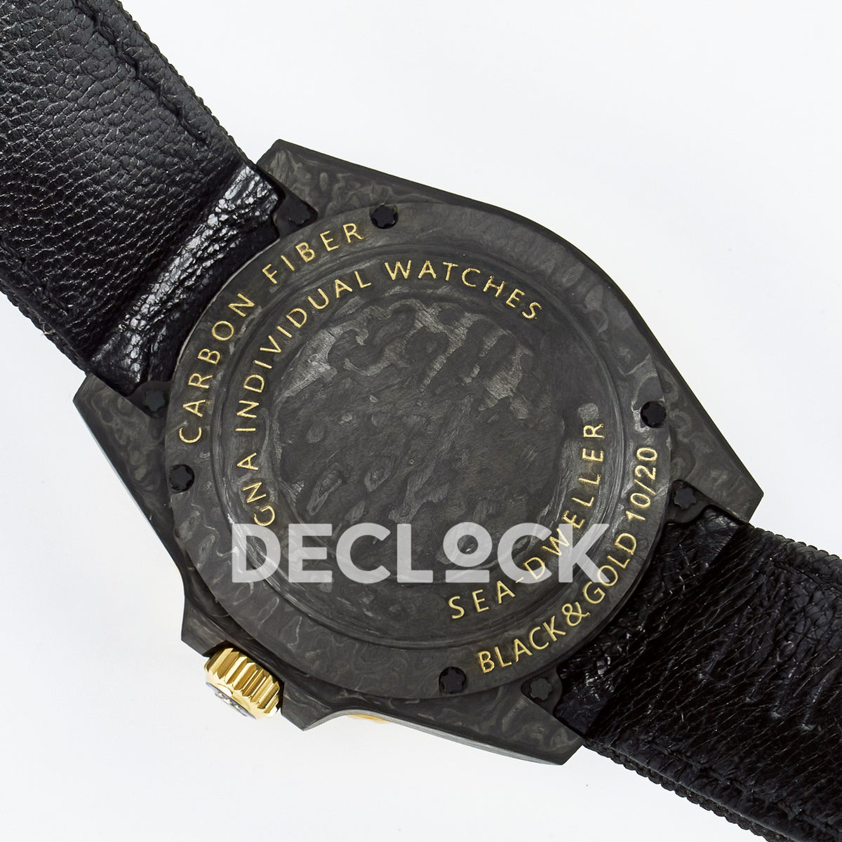 Rolex Sea-Dweller Custom Carbon Black Gold DIWF A2824 replica - caseback