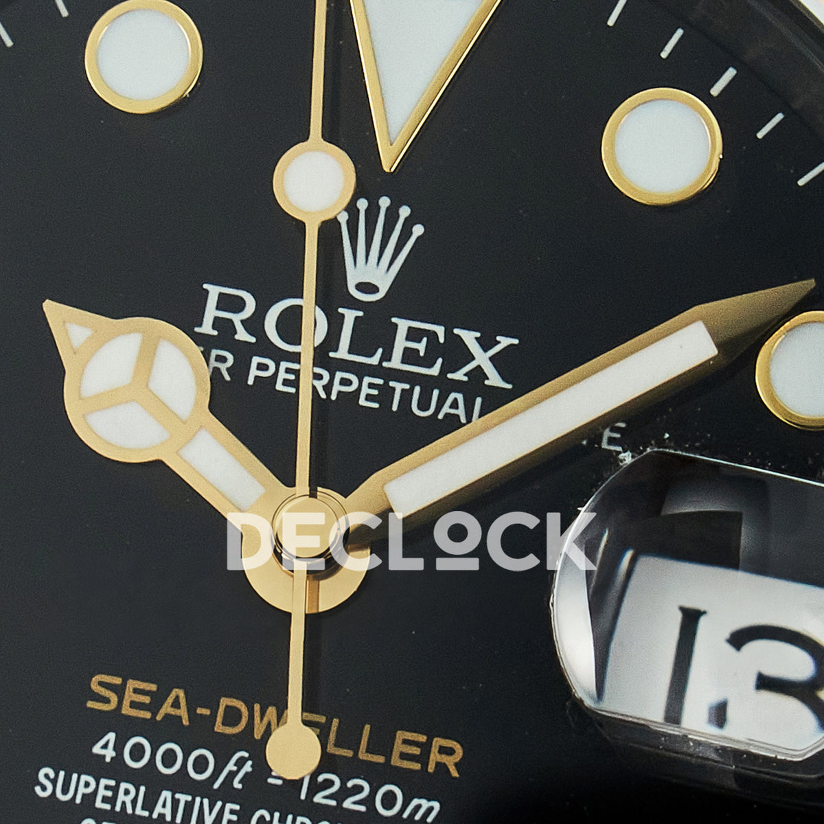 Rolex Sea-Dweller Custom Carbon Black Gold DIWF A2824 replica - dial logo