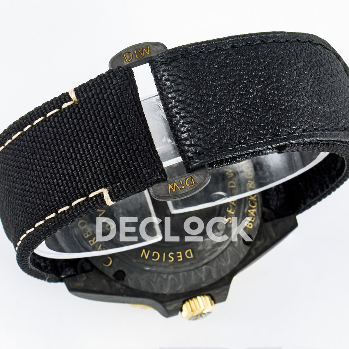 Rolex Sea-Dweller Custom Carbon Black Gold DIWF A2824 replica - strap closure