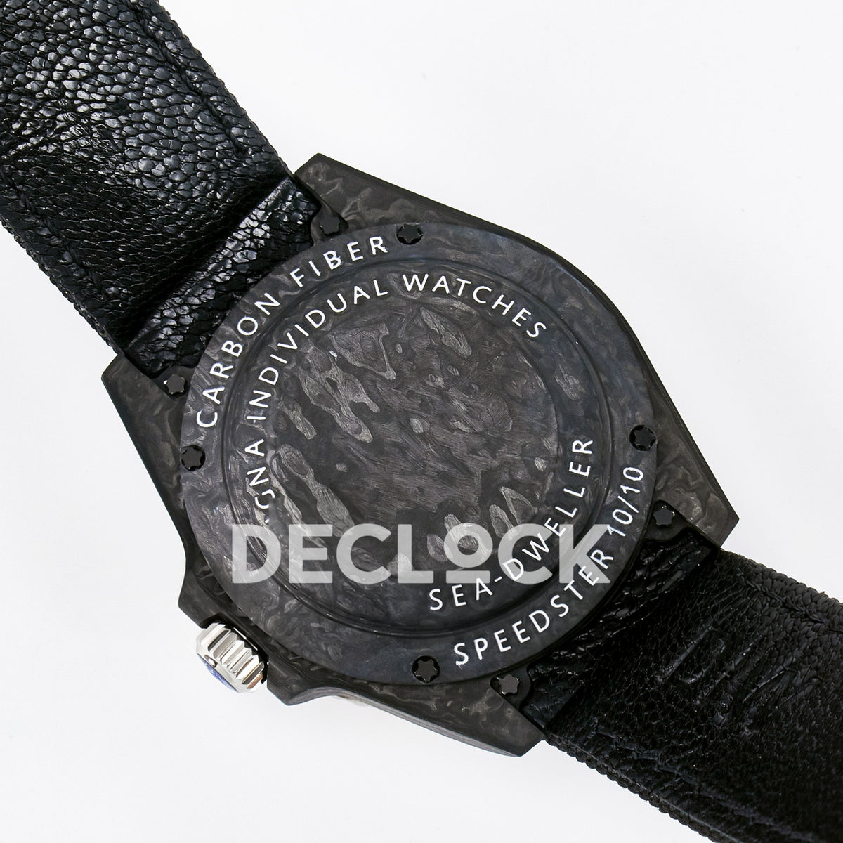 Rolex Sea-Dweller Custom Carbon Graffiti DIWF A2824 replica - caseback