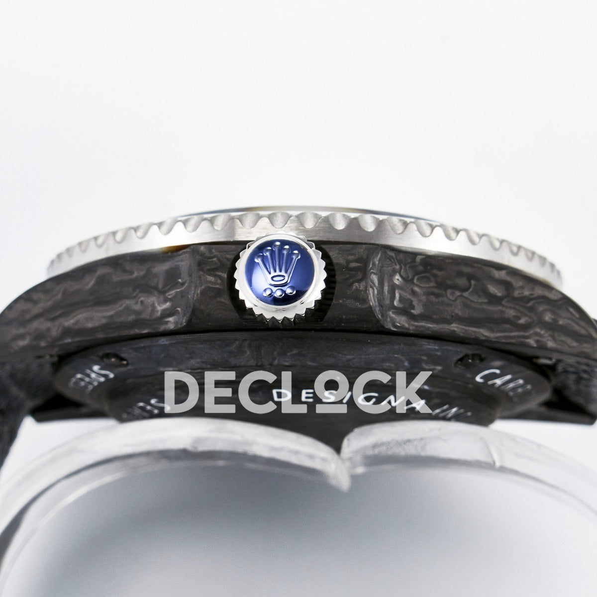 Rolex Sea-Dweller Custom Carbon Graffiti DIWF A2824 replica - crown side