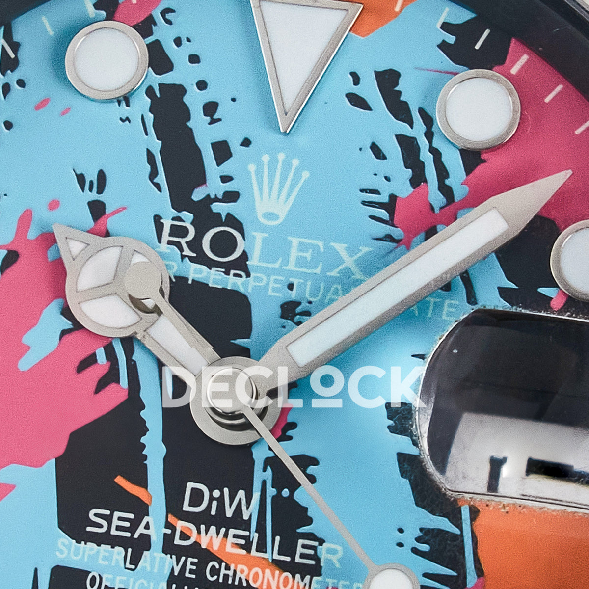 Rolex Sea-Dweller Custom Carbon Graffiti DIWF A2824 replica - dial logo