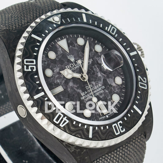 Rolex Sea-Dweller Custom Carbon Gray Gray Strap DIWF A2824 V2 replica - angled left