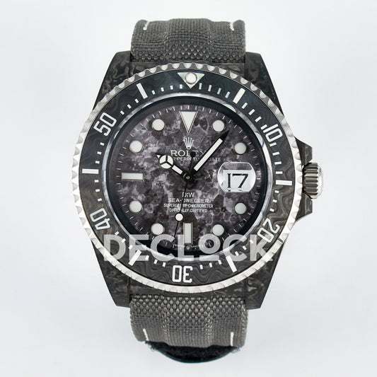Rolex Sea-Dweller Custom Carbon Gray Gray Strap DIWF A2824 V2 replica - front