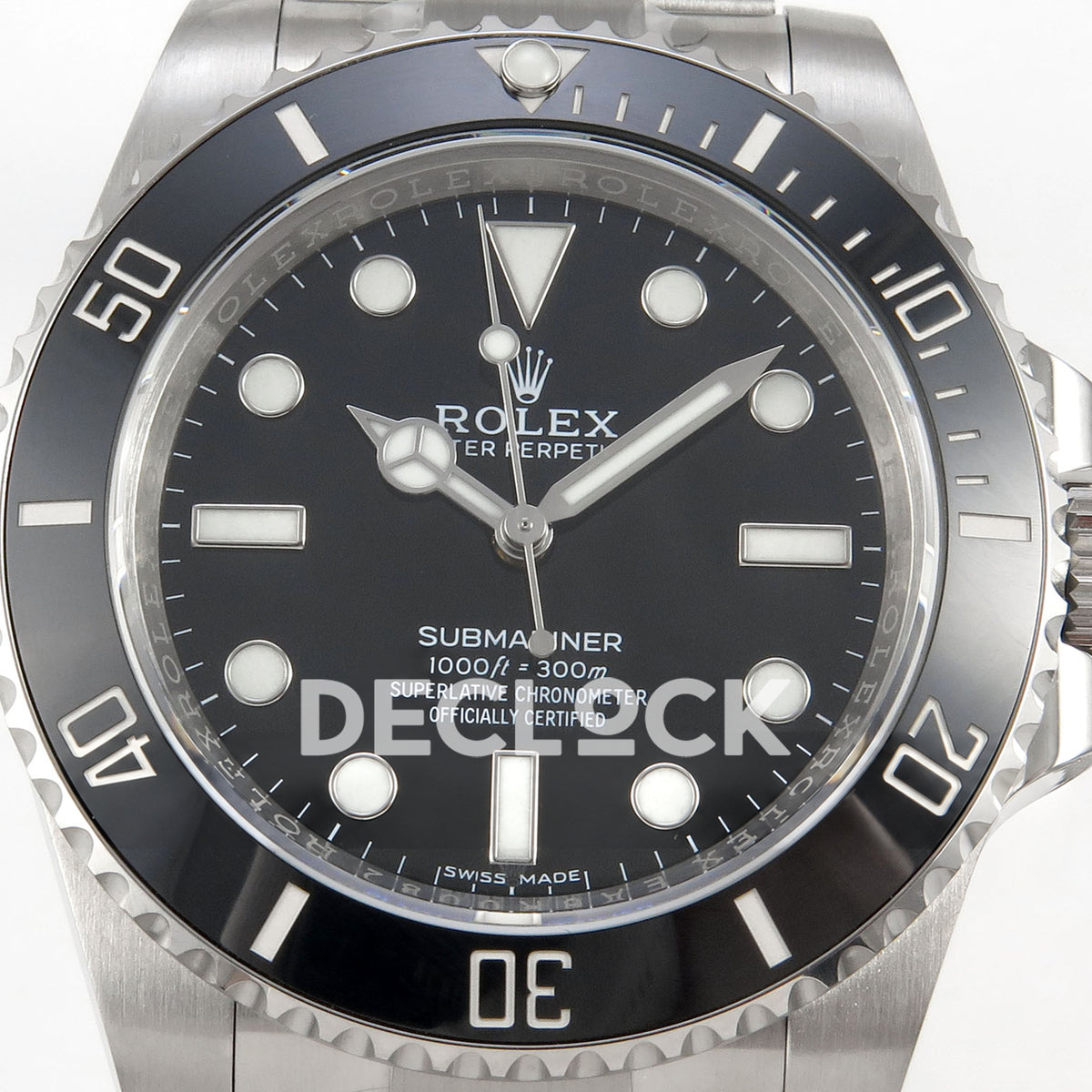 Rolex Submariner 114060 40mm No Date EWEF Black Dial A3130 replica - dial closeup