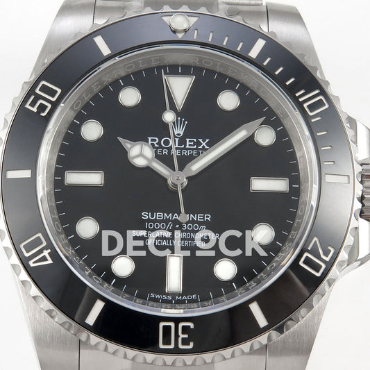Rolex Submariner 114060 40mm No Date EWEF Black Dial A3130 replica - dial closeup