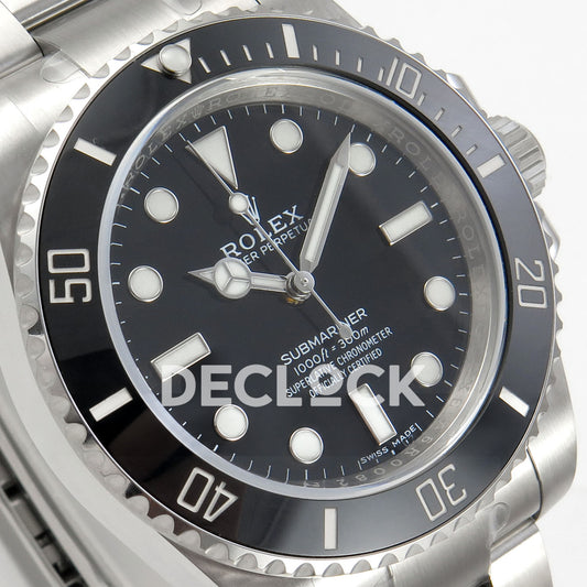 Rolex Submariner 114060 40mm No Date EWEF Black Dial A3130 replica - dial angle left