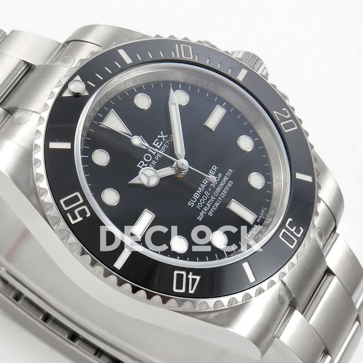 Rolex Submariner 114060 40mm No Date EWEF Black Dial A3130 replica - dial side angle