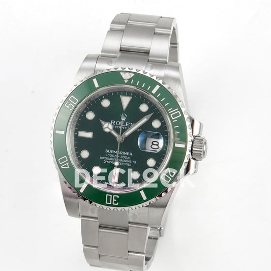 Rolex Submariner 116610LV 40mm EWEF Green Dial A3135 replica - three quarter
