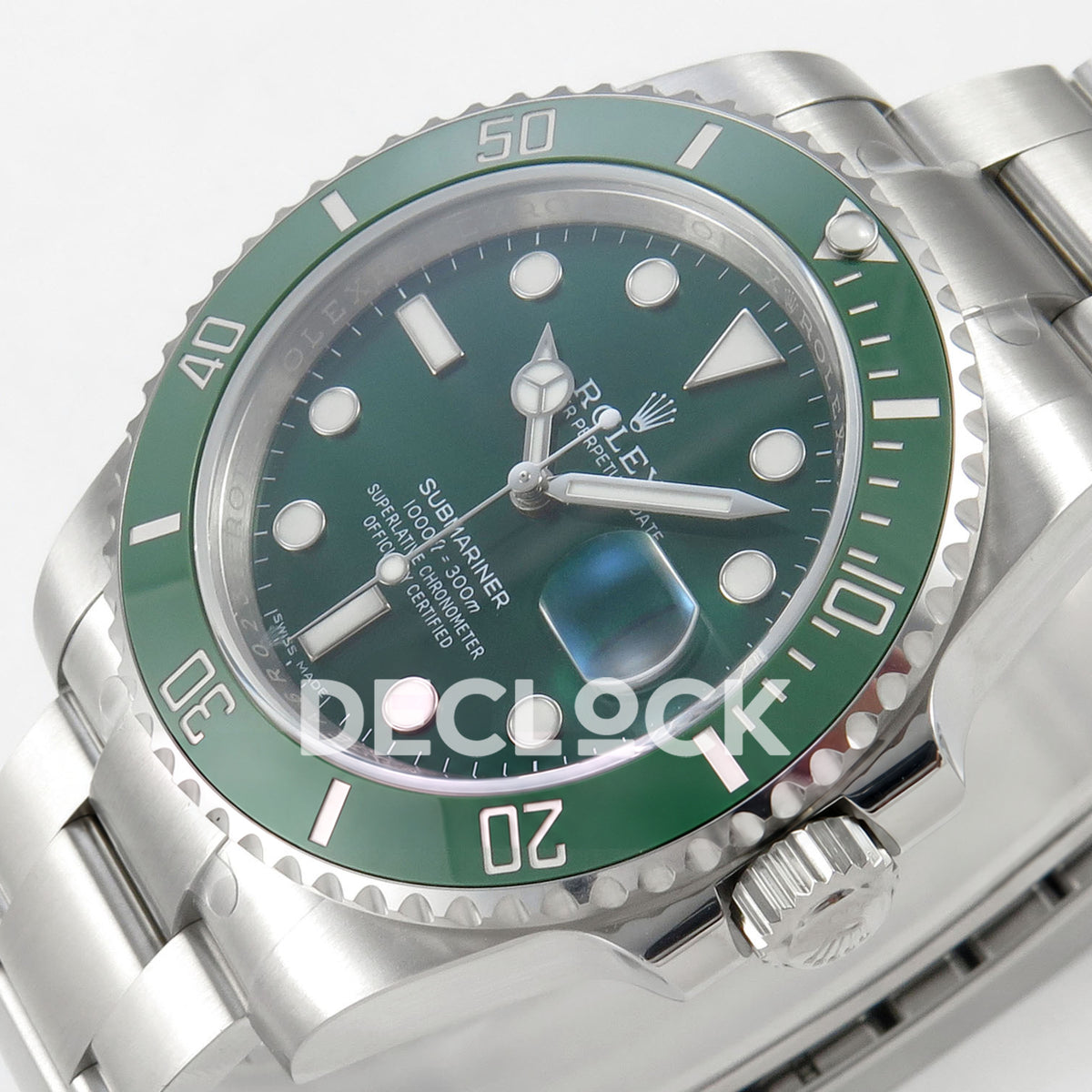 Rolex Submariner 116610LV 40mm EWEF Green Dial A3135 replica - dial angle right