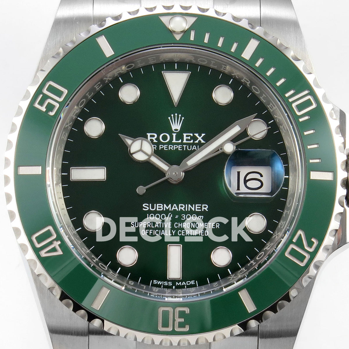 Rolex Submariner 40mm 116610LV VF Green Dial DD3135 replica - dial closeup