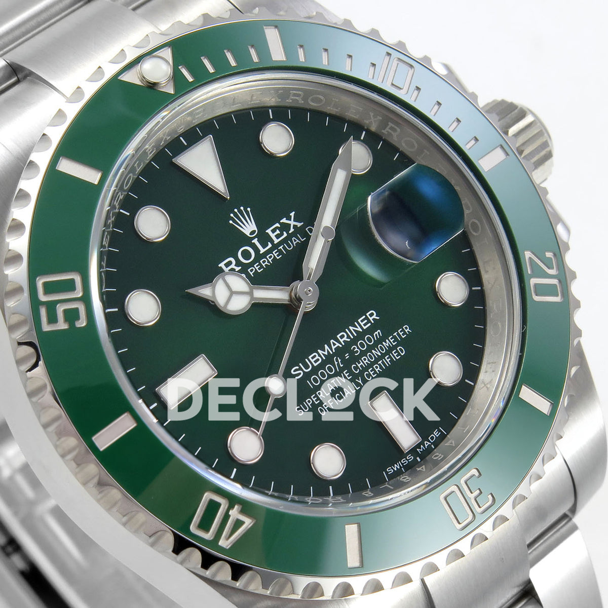 Rolex Submariner 40mm 116610LV VF Green Dial DD3135 replica - dial angle left