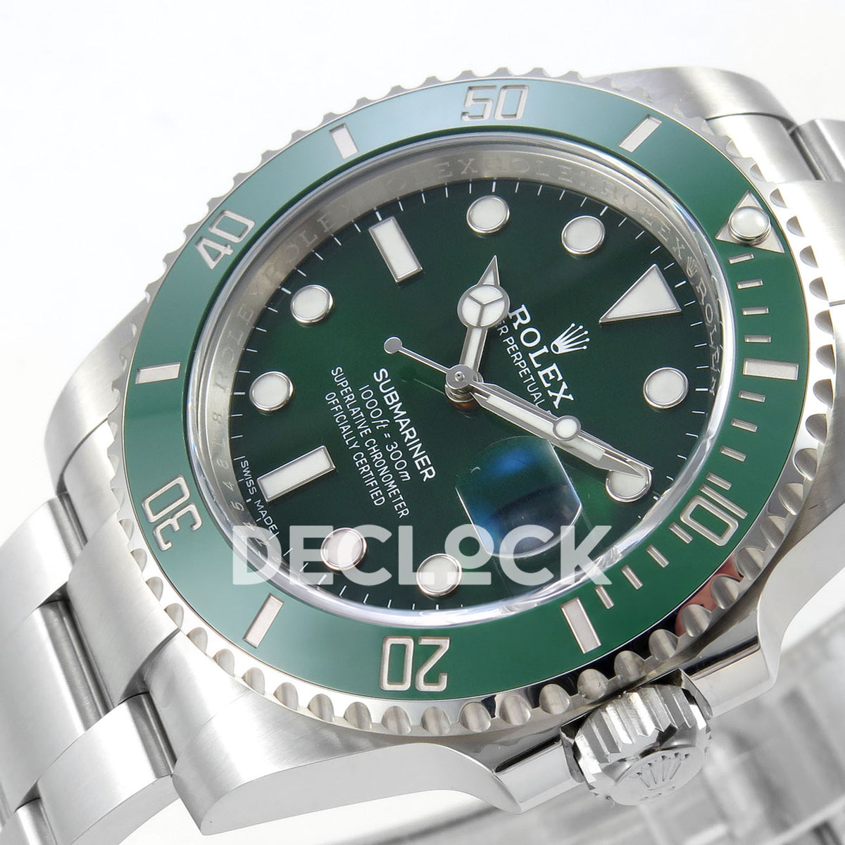 Rolex Submariner 40mm 116610LV VF Green Dial DD3135 replica - dial angle right