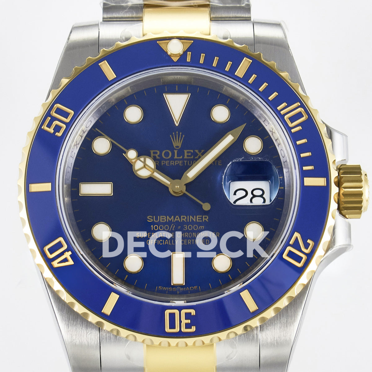 Rolex Submariner 116613LB 40.5mm VSF Two-Tone Blue Dial VS3135 replica - dial closeup