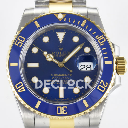 Rolex Submariner 116613LB 40.5mm VSF Two-Tone Blue Dial VS3135 replica - dial closeup