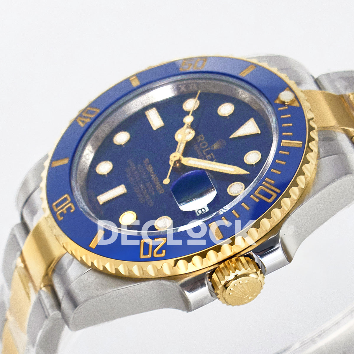 Rolex Submariner 116613LB 40.5mm VSF Two-Tone Blue Dial VS3135 replica - crown front angle