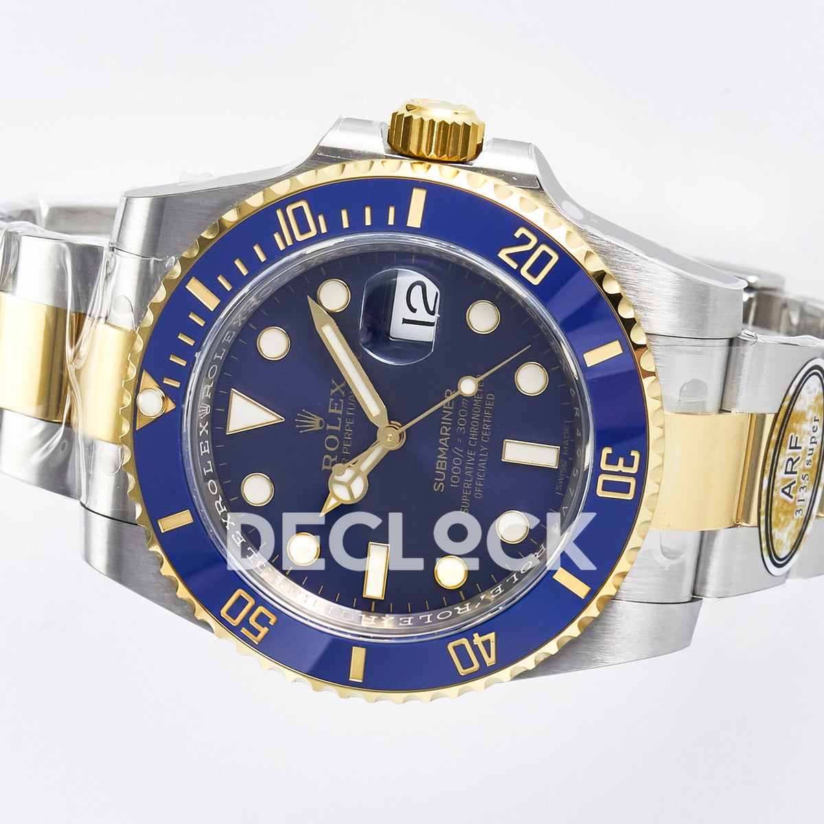Rolex Submariner 116613LB 40mm ARF Two-Tone Blue Dial SH3135 replica - rotated dial