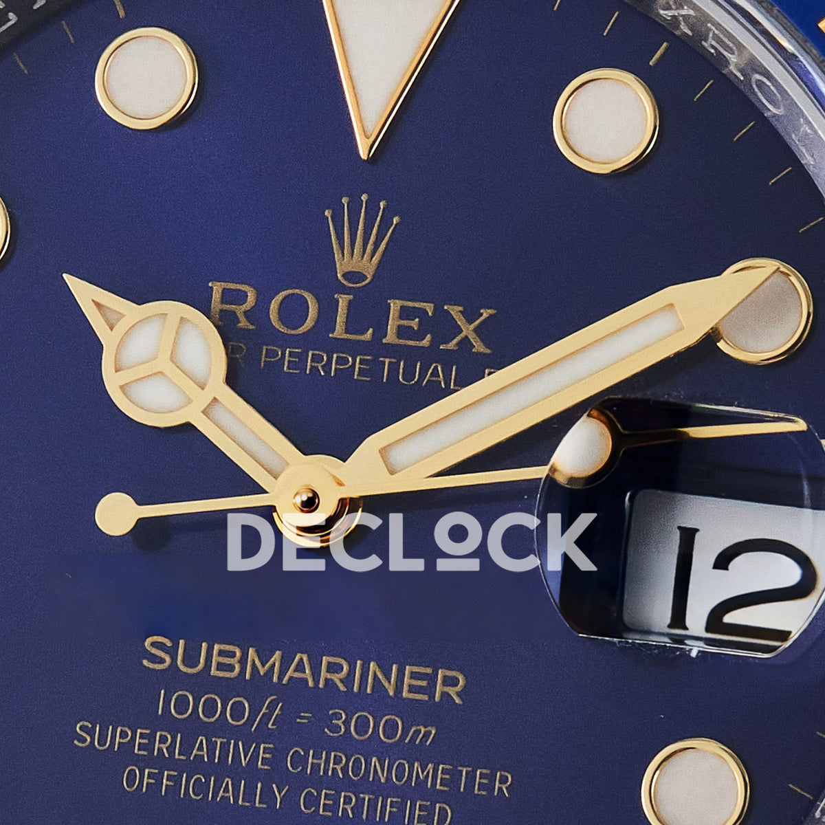 Rolex Submariner 116613LB 40mm ARF Two-Tone Blue Dial SH3135 replica - dial macro