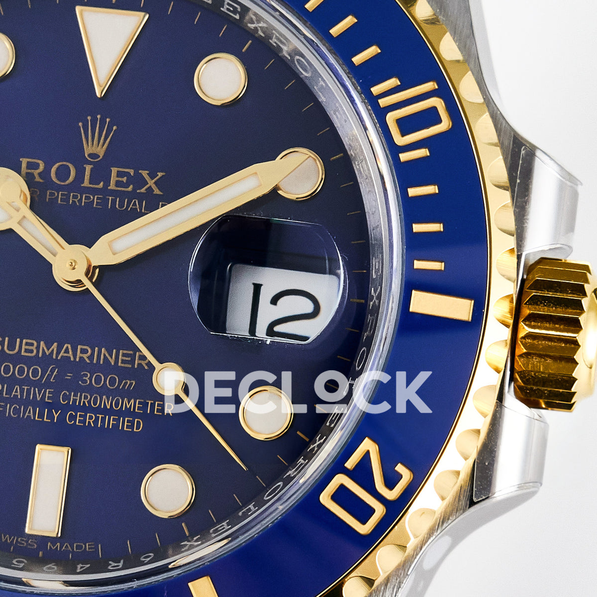 Rolex Submariner 116613LB 40mm ARF Two-Tone Blue Dial SH3135 replica - crown date macro