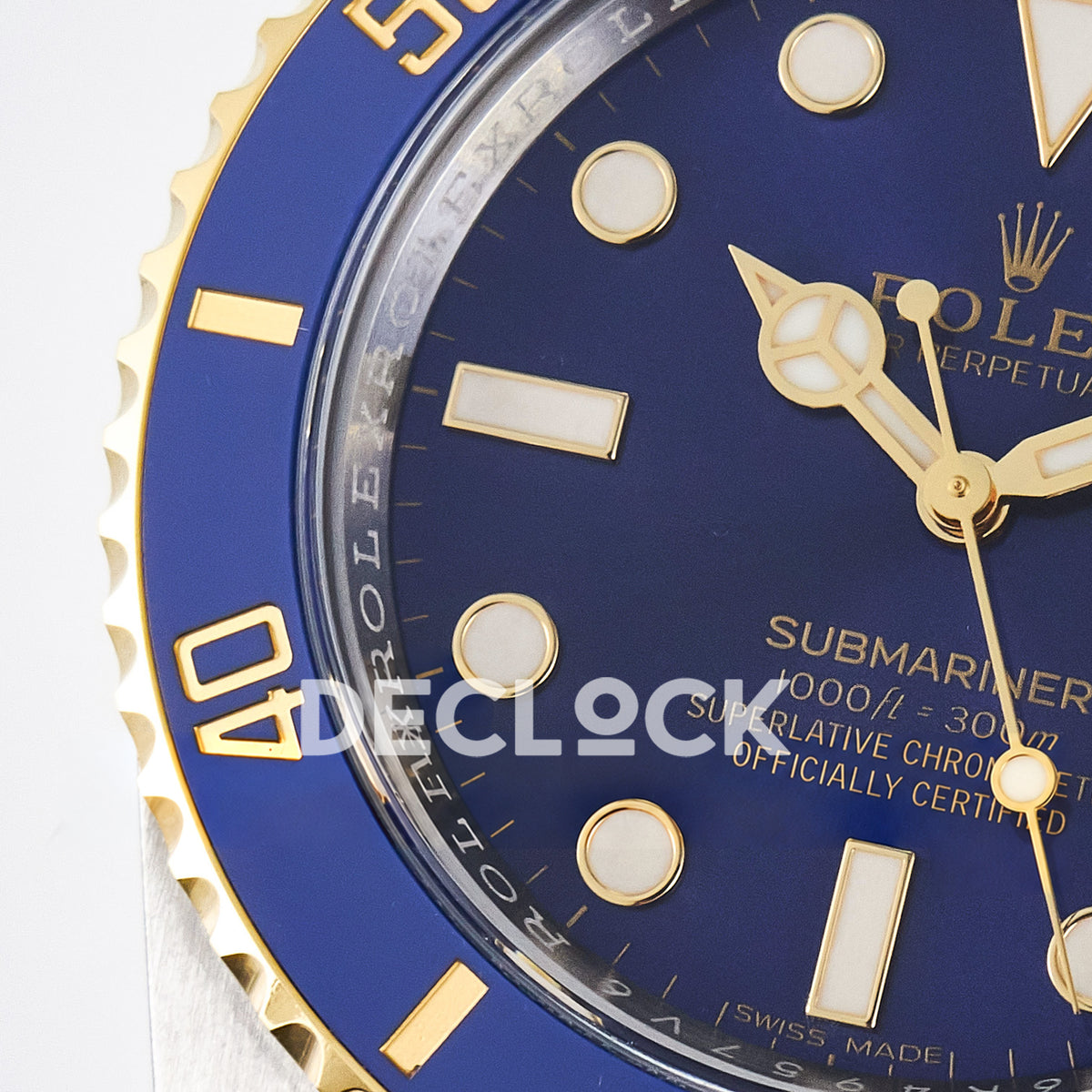 Rolex Submariner 116613LB 40mm ARF Two-Tone Blue Dial SH3135 replica - dial left closeup