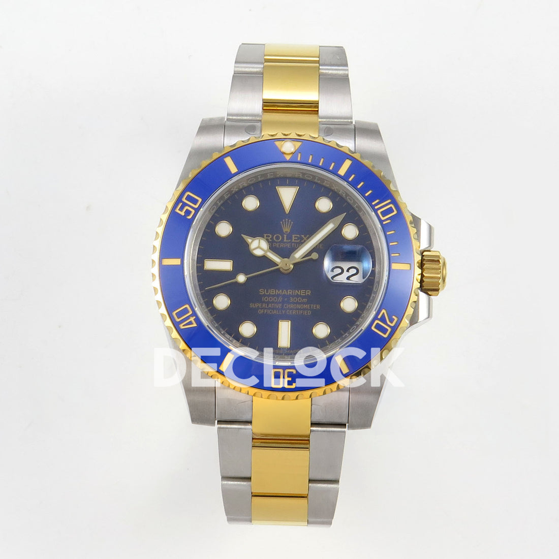 Rolex Submariner 116613LB 40mm EWEF Two-Tone Blue Dial A3135 replica - front 116613LB