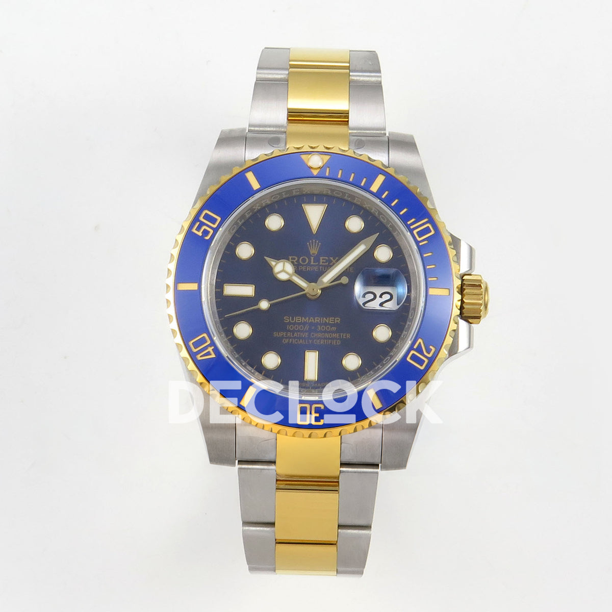 Rolex Submariner 116613LB 40mm EWEF Two-Tone Blue Dial A3135 replica - front