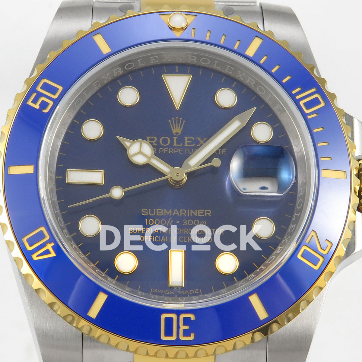 Rolex Submariner 116613LB 40mm EWEF Two-Tone Blue Dial A3135 replica - dial closeup