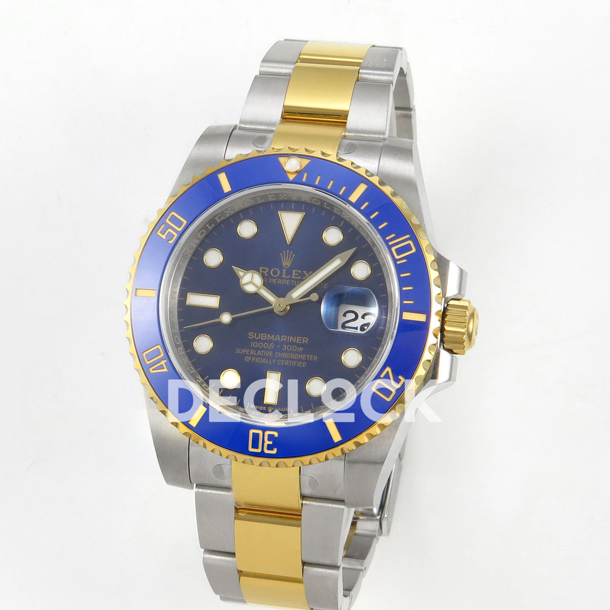 Rolex Submariner 116613LB 40mm EWEF Two-Tone Blue Dial A3135 replica - three quarter