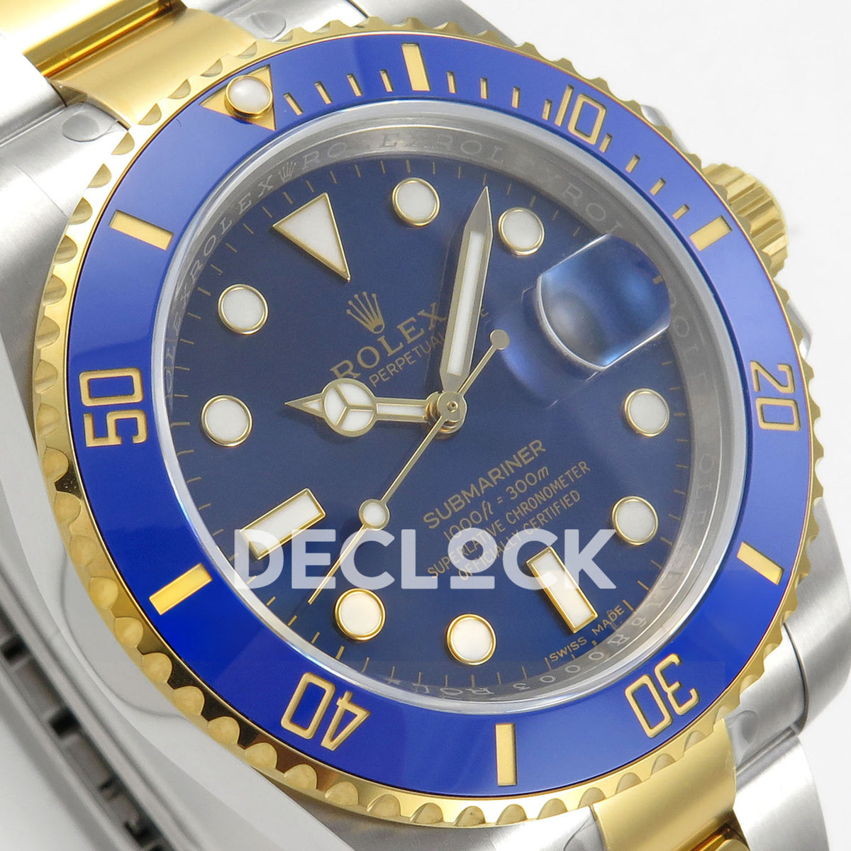 Rolex Submariner 116613LB 40mm EWEF Two-Tone Blue Dial A3135 replica - dial angle left