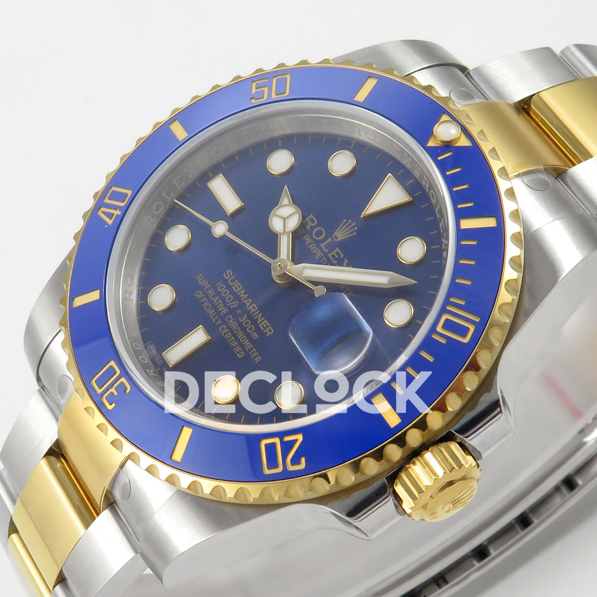 Rolex Submariner 116613LB 40mm EWEF Two-Tone Blue Dial A3135 replica - dial angle right
