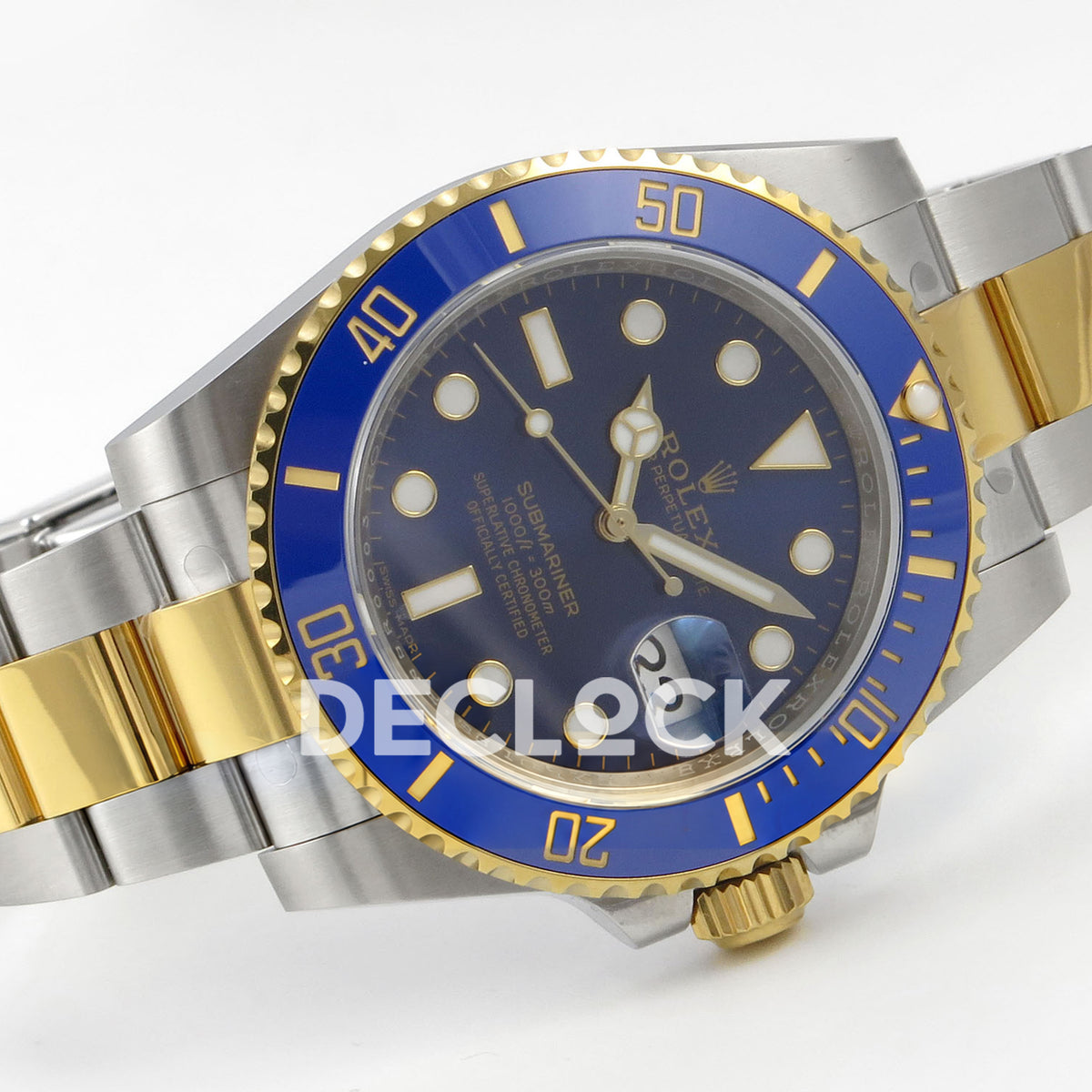 Rolex Submariner 116613LB 40mm EWEF Two-Tone Blue Dial A3135 replica - full watch left