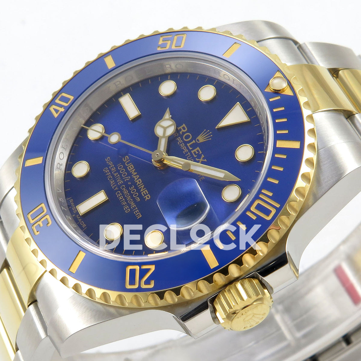 Rolex Submariner 116613LB 40mm RCF Two-Tone Blue Dial A3135 replica - dial angle right
