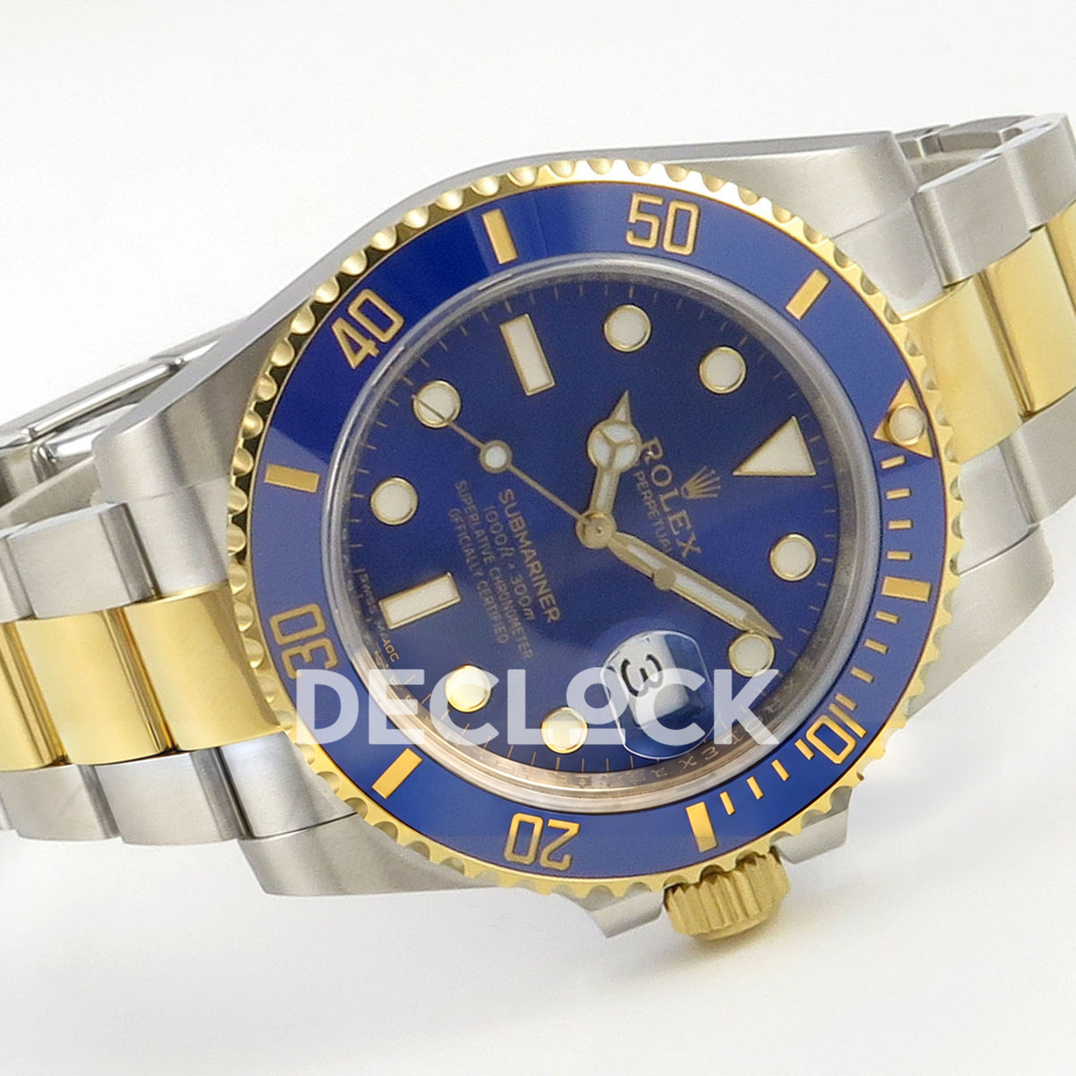 Rolex Submariner 116613LB 40mm RCF Two-Tone Blue Dial A3135 replica - full watch left