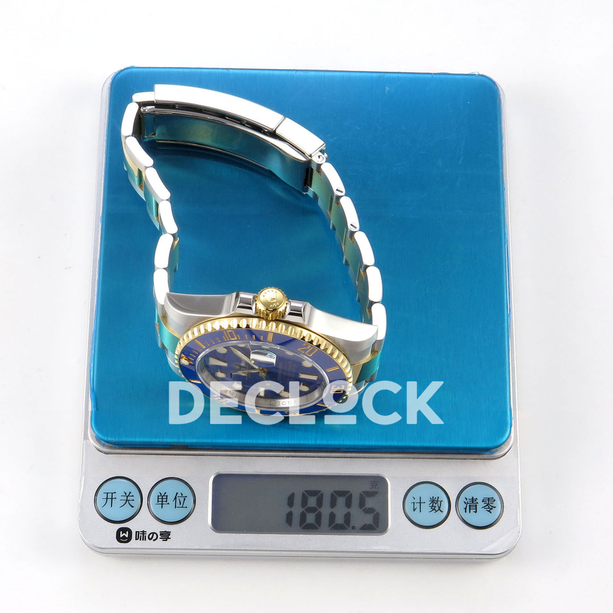 Rolex Submariner 40mm 116613LB WF Two-Tone Blue Dial DD3135 replica - weight on scale