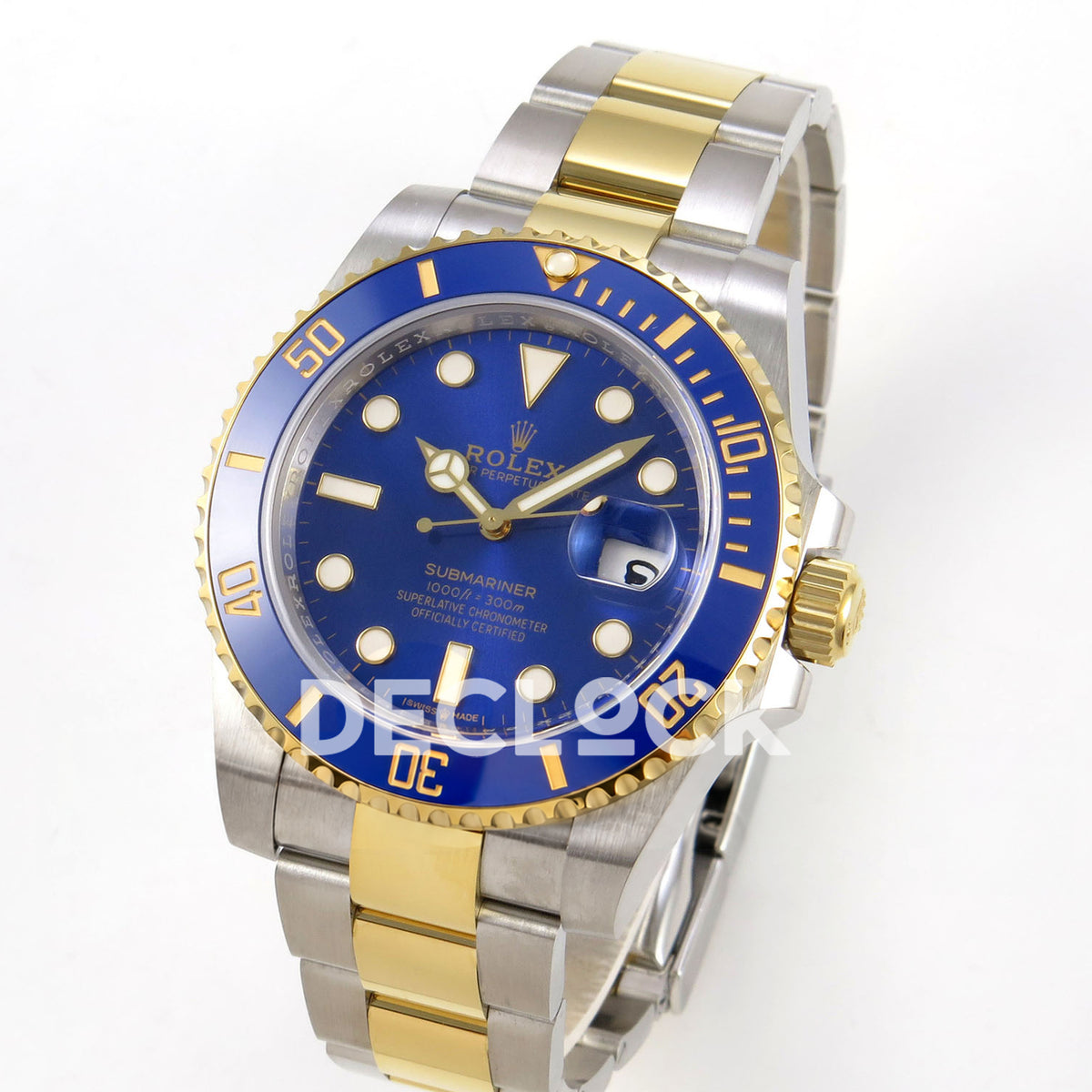 Rolex Submariner 40mm 116613LB WF Two-Tone Blue Dial DD3135 replica - three quarter