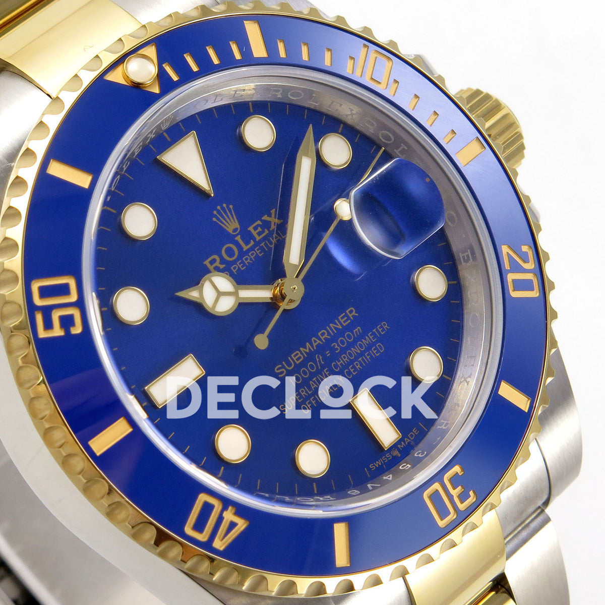 Rolex Submariner 40mm 116613LB WF Two-Tone Blue Dial DD3135 replica - dial angle left