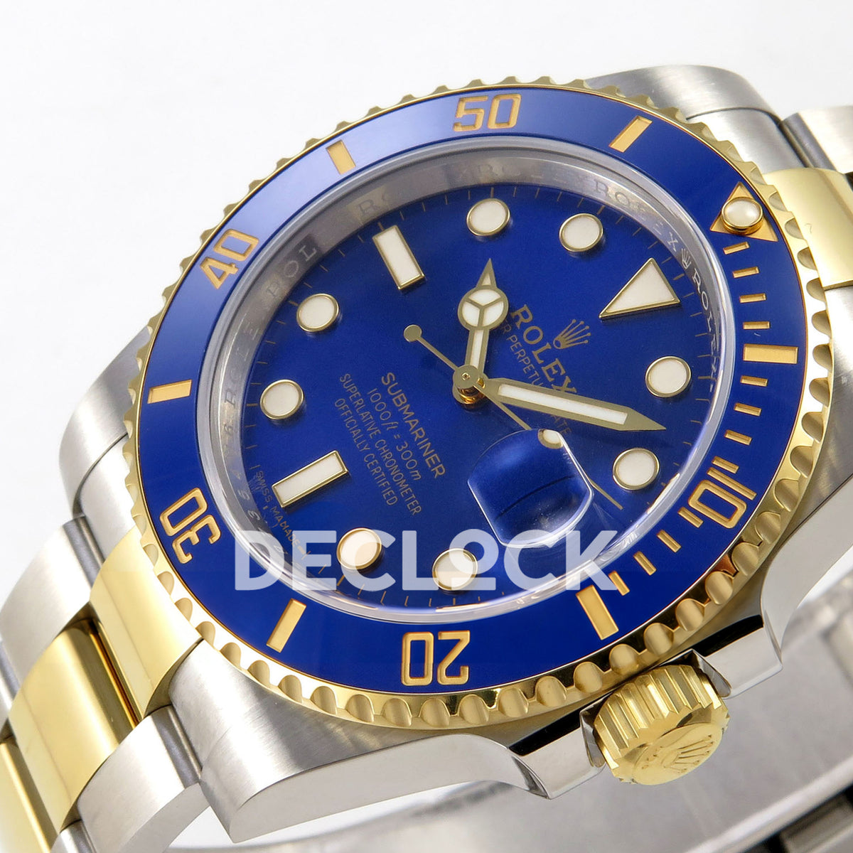 Rolex Submariner 40mm 116613LB WF Two-Tone Blue Dial DD3135 replica - dial angle right