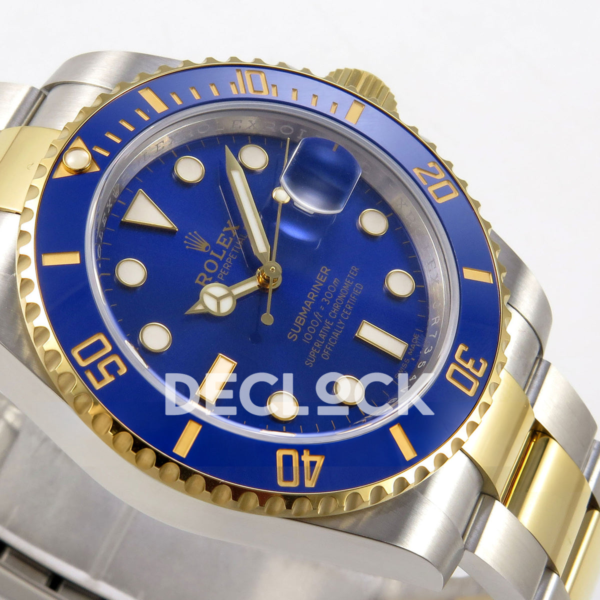 Rolex Submariner 40mm 116613LB WF Two-Tone Blue Dial DD3135 replica - dial side angle