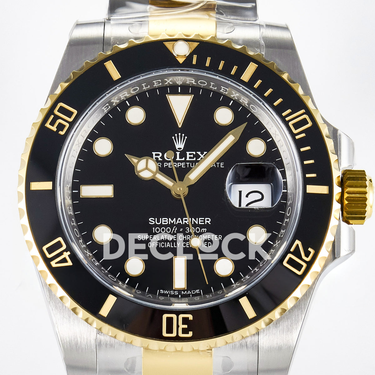 Rolex Submariner 116613LN 40mm ARF Two-Tone Black Dial SH3135 replica - dial closeup