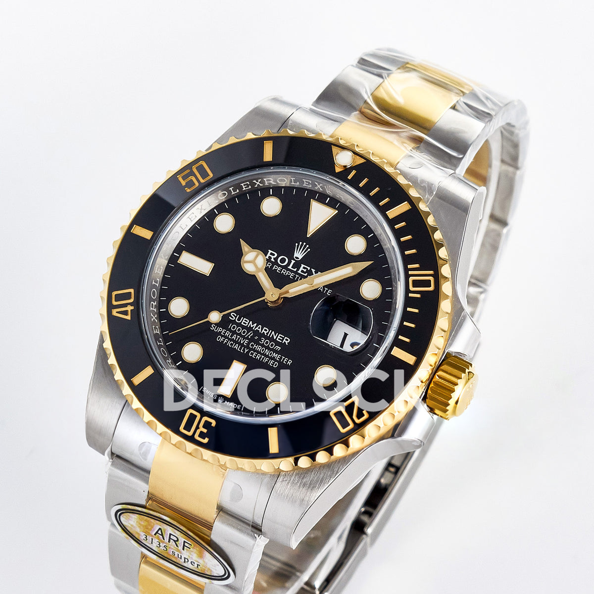 Rolex Submariner 116613LN 40mm ARF Two-Tone Black Dial SH3135 replica - front angle