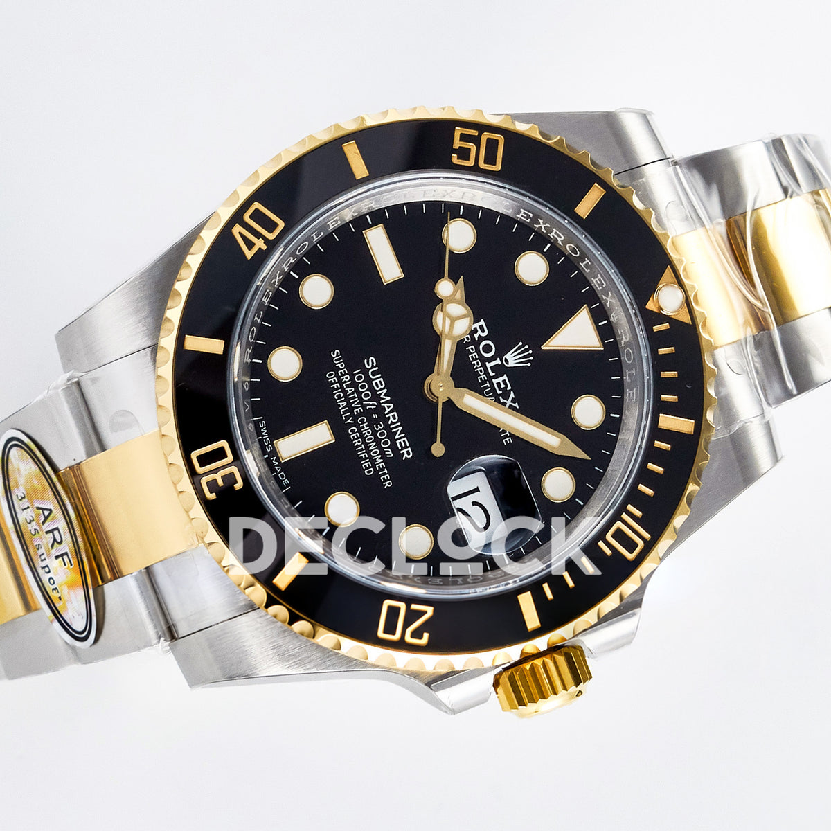 Rolex Submariner 116613LN 40mm ARF Two-Tone Black Dial SH3135 replica - rotated front