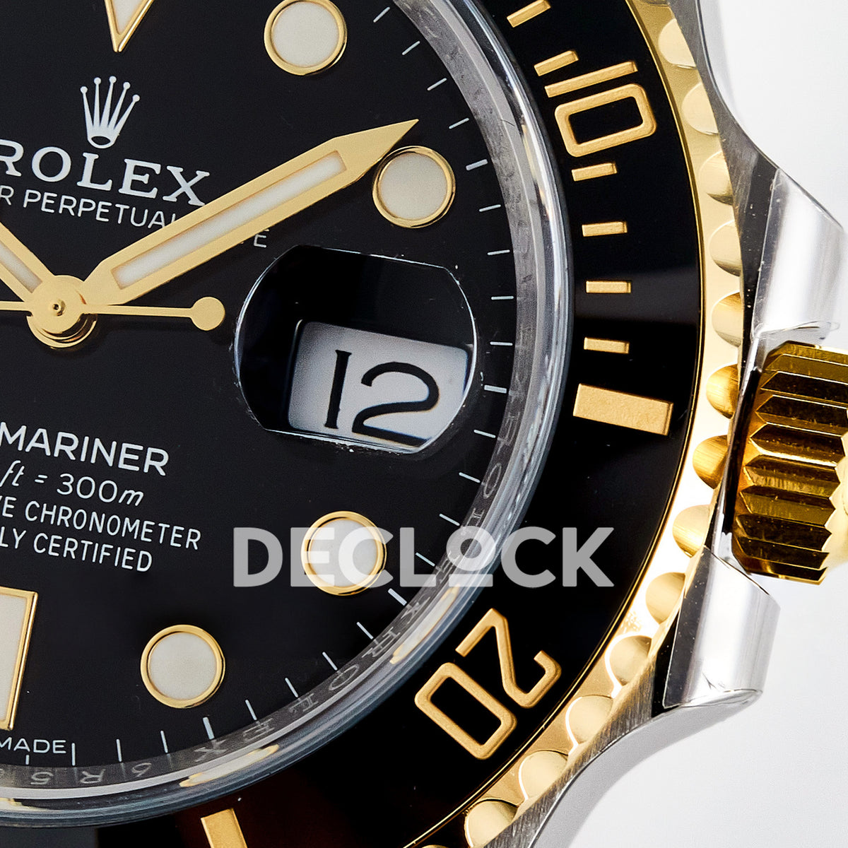 Rolex Submariner 116613LN 40mm ARF Two-Tone Black Dial SH3135 replica - crown date macro