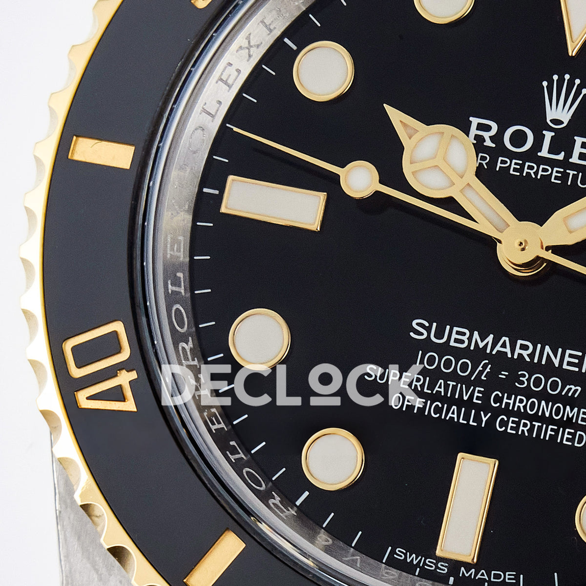 Rolex Submariner 116613LN 40mm ARF Two-Tone Black Dial SH3135 replica - dial left closeup